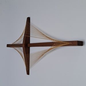 Religious Vintage Wooden Cross Crucifix Wooden Gold String Cross